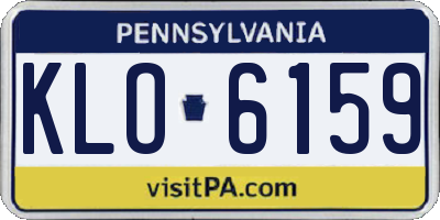 PA license plate KLO6159