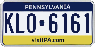 PA license plate KLO6161