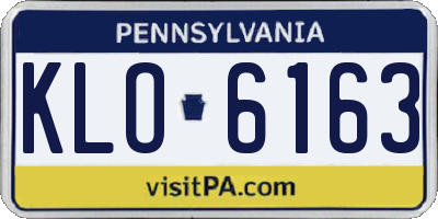 PA license plate KLO6163