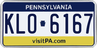 PA license plate KLO6167