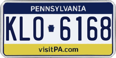 PA license plate KLO6168
