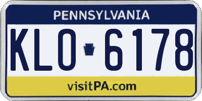 PA license plate KLO6178
