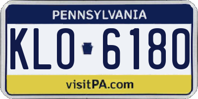 PA license plate KLO6180
