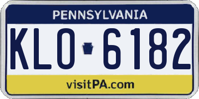 PA license plate KLO6182