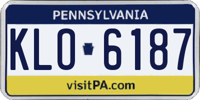 PA license plate KLO6187