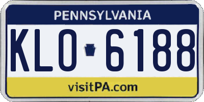 PA license plate KLO6188