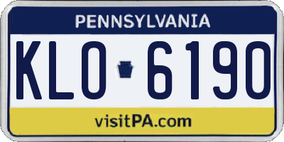 PA license plate KLO6190