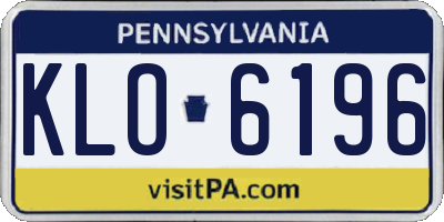 PA license plate KLO6196