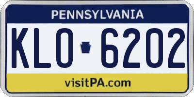PA license plate KLO6202