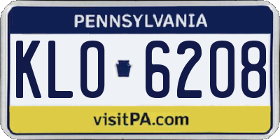 PA license plate KLO6208