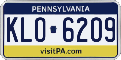 PA license plate KLO6209