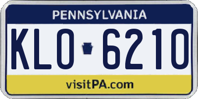 PA license plate KLO6210