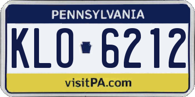 PA license plate KLO6212