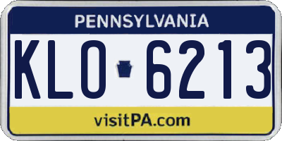 PA license plate KLO6213