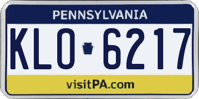 PA license plate KLO6217