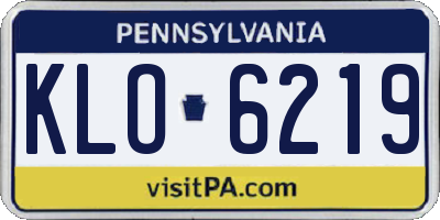 PA license plate KLO6219