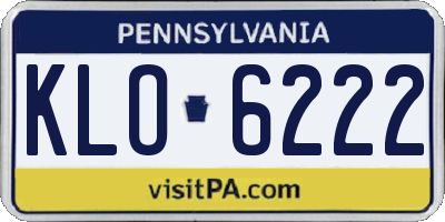 PA license plate KLO6222