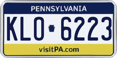 PA license plate KLO6223