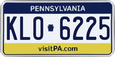 PA license plate KLO6225