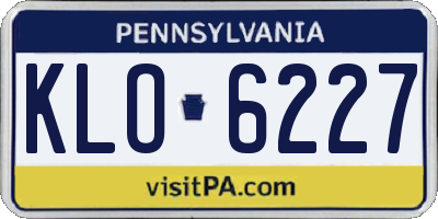 PA license plate KLO6227