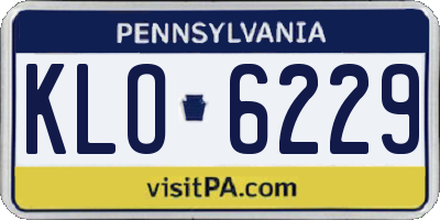 PA license plate KLO6229