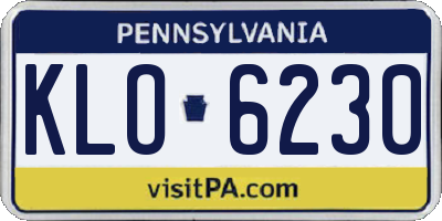 PA license plate KLO6230