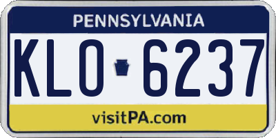 PA license plate KLO6237