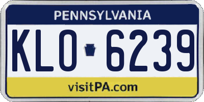 PA license plate KLO6239
