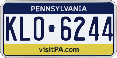 PA license plate KLO6244