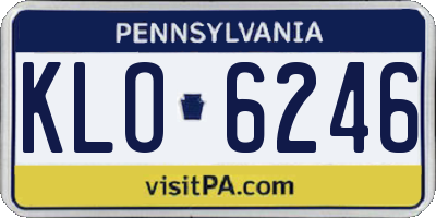 PA license plate KLO6246