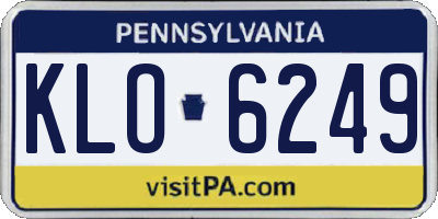 PA license plate KLO6249
