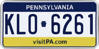 PA license plate KLO6261
