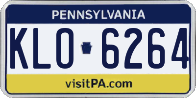 PA license plate KLO6264
