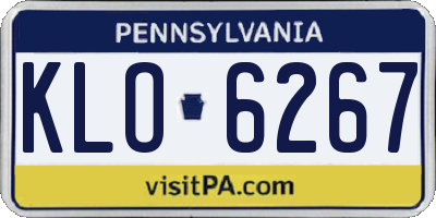 PA license plate KLO6267