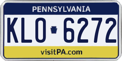 PA license plate KLO6272