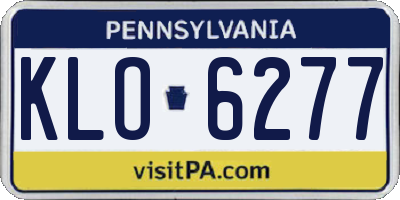 PA license plate KLO6277