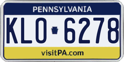 PA license plate KLO6278
