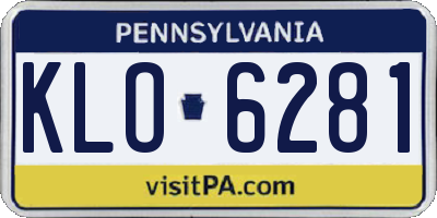 PA license plate KLO6281