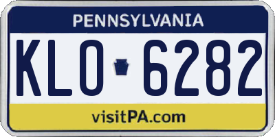 PA license plate KLO6282