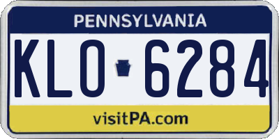 PA license plate KLO6284
