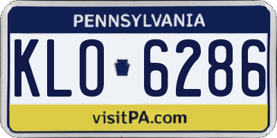 PA license plate KLO6286