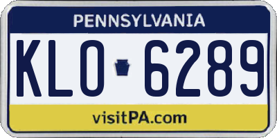 PA license plate KLO6289