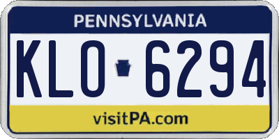 PA license plate KLO6294