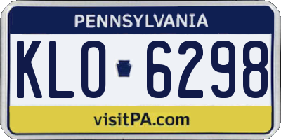 PA license plate KLO6298