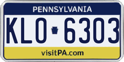 PA license plate KLO6303