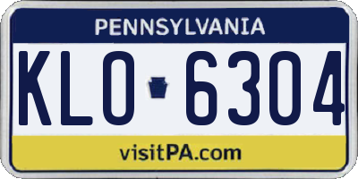 PA license plate KLO6304