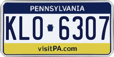 PA license plate KLO6307