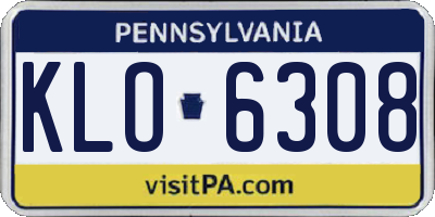 PA license plate KLO6308