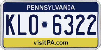 PA license plate KLO6322