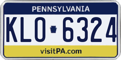 PA license plate KLO6324